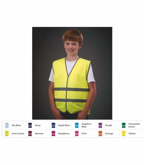 Yoko YK106B Kids Hi Vis Two Band Waistcoat